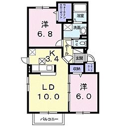ラフィナート・2 2LDKの間取図画像