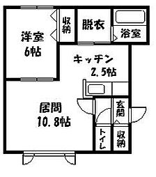 メゾンドユウキ3A 1LDKの間取図画像