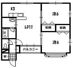 ワーハウス2001 2LDKの間取図画像
