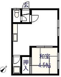 高橋ハイツ 1LDKの間取図画像
