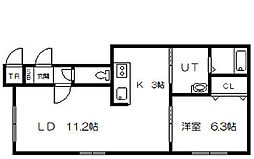 ノリータカムイ 1LDKの間取図画像