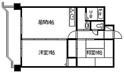 日宝ノルテ6条通 2DKの間取図画像