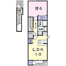 デフィ2 1LDKの間取図画像