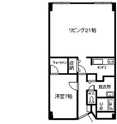 オークヒルズ2・6 1LDKの間取図画像