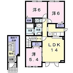 パラッツオエテルノD 3LDKの間取図画像