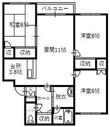フロンティア下野 3LDKの間取図画像