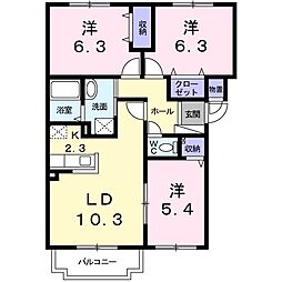 アバンフォンテーヌA 3LDKの間取図画像
