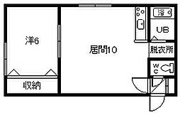 カサグレースA 1LDKの間取図画像