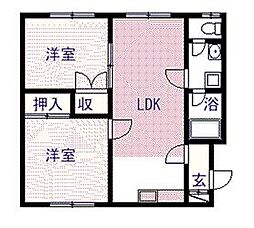 ハイム東光6.1 2LDKの間取図画像