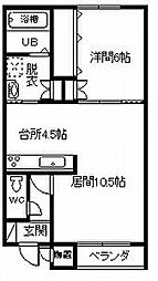 Cynthia5 1LDKの間取図画像