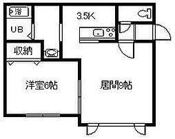 クレア 1LDKの間取図画像