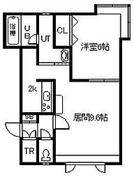 ル・クール 1LDKの間取図画像