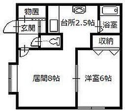 ジュリC 1LDKの間取図画像