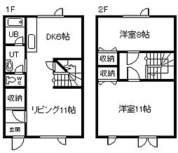 B・バーデン 2LDKの間取図画像
