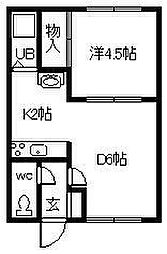 ルクシマンション 1DKの間取図画像