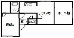 グリーンコーポ 2DKの間取図画像