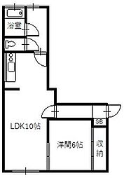 ハイツ北8 1LDKの間取図画像