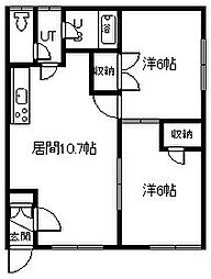 ふぁーすとハウスNo.3 2LDKの間取図画像