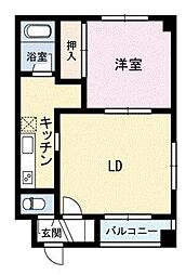 MK525ビル 1DKの間取図画像