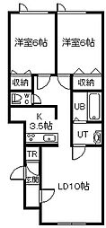 プロスパー 2LDKの間取図画像