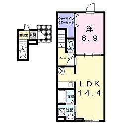 ロッツ クレインII 1LDKの間取図画像