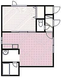 クリスタルコーポ 1LDKの間取図画像