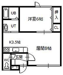 ラヴィライト 1LDKの間取図画像