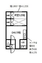 パリオ5・8 1DKの間取図画像