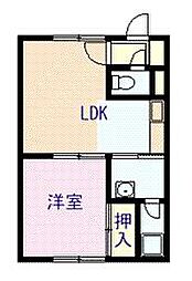 ジュネス7・3 1DKの間取図画像