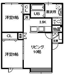 Alto35 2LDKの間取図画像