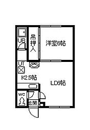 マンションウィング 1LDKの間取図画像