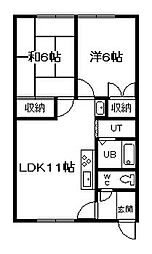 ピアーズ37 2LDKの間取図画像
