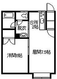 ハープレジデンス 1DKの間取図画像