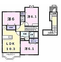 グラディートI 204 ｜ 兵庫県加古川市加古川町友沢401-1（賃貸アパート3LDK・2階・67.43㎡） その2