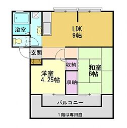 サングレース 2LDKの間取図画像