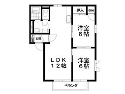ビュー・メゾンB 2LDKの間取図画像