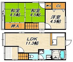 野田町8丁目貸家  ｜ 兵庫県神戸市長田区野田町８丁目（賃貸一戸建3LDK・--・65.60㎡） その2