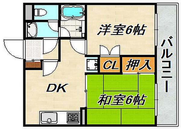 ヒルズ山下V ｜兵庫県神戸市長田区山下町１丁目(賃貸マンション2DK・2階・40.30㎡)の写真 その2