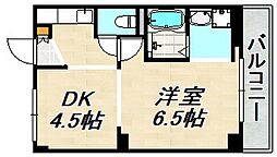 ヴィラナリー雲雀ケ丘2号棟 1DKの間取図画像