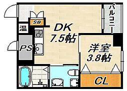 三國ビル 1DKの間取図画像