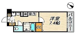 セリテ板宿 1Kの間取図画像