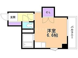 ノースランド北19条 ワンルームの間取図画像