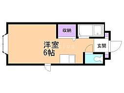 リラハイツ ワンルームの間取図画像