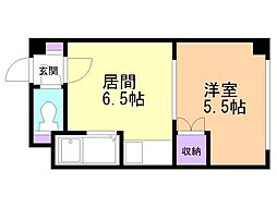 サニープレイスN21/E12 1DKの間取図画像