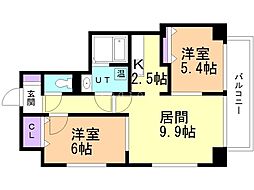 ルラシオン北7条 12階2LDKの間取り
