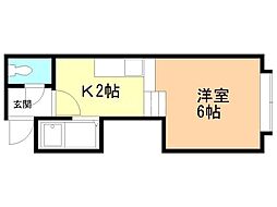 クローバー35 1Kの間取図画像
