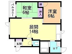 コーポ8.3B 2LDKの間取図画像