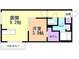ラグランジュ元町 1LDKの間取図画像