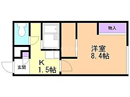レオパレスリラ美香保 1Kの間取図画像