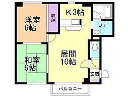 ルミナス26 2LDKの間取図画像